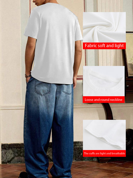 Men'S Soccer Graphic T-Shirt - A White Tee Featuring a Black Design, Made from Moisture-Wicking Fabric Suitable for Sports, Gym, And Streetwear. This Breathable Athletic Top Is Perfect for Casual Outfits, Gym Attire, And Urban Fashion