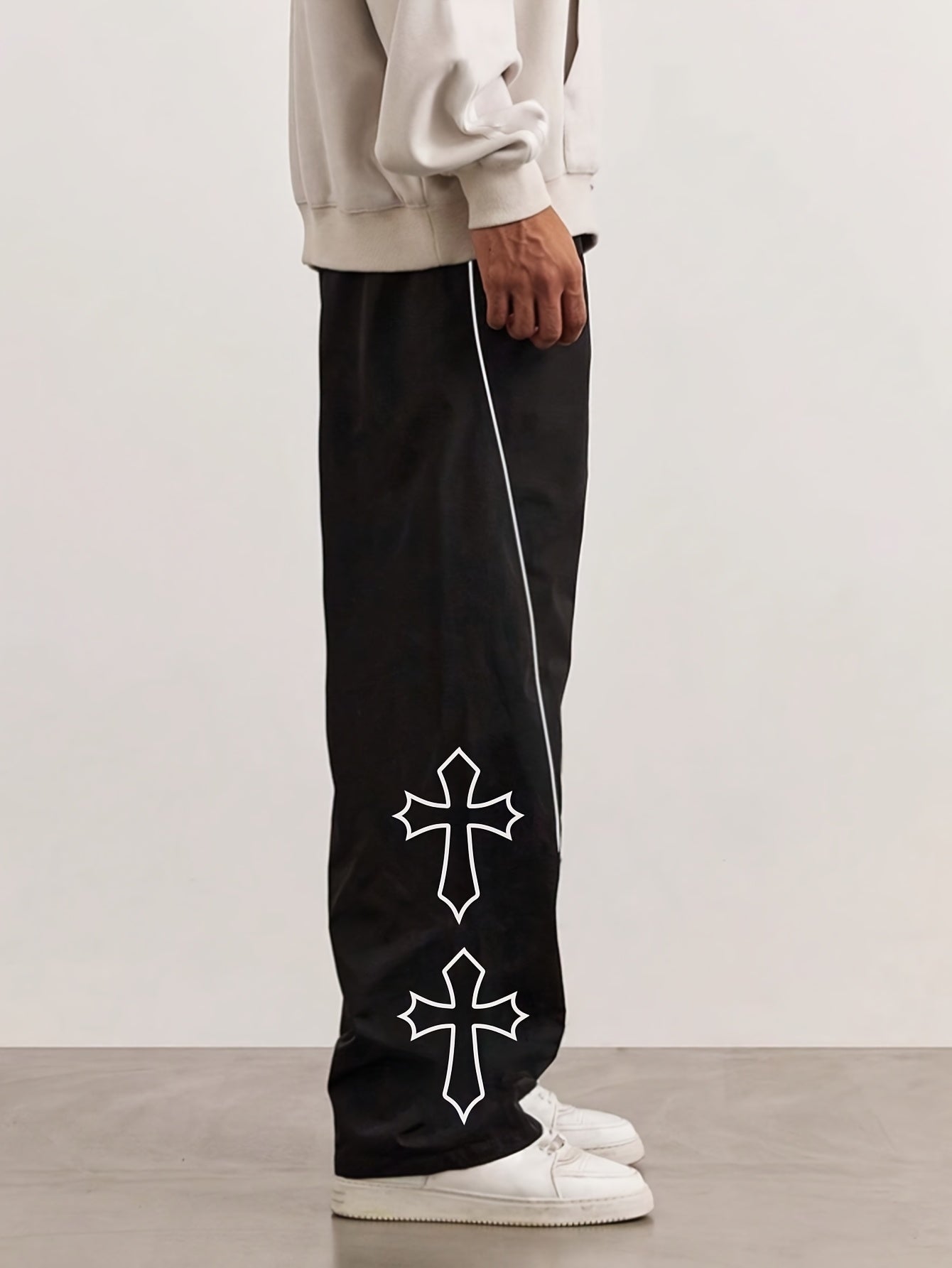 Men'S Casual Sports Long Pants | Quick-Dry Loose High-Street Tactical Pants with Alphabets Pattern and Drawstring Detail